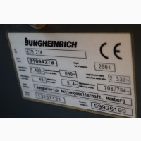 Штабелер-ричтрак Jungheinrich ETM 214, батарея 2010 г., 1400 кг, 5300 мм подъем