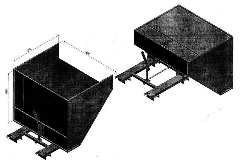 Контейнер самоопрокидывающийся под вилочный погрузчик чертеж