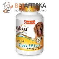 Витамины Unitabs CalciPlus кальций, фосфор и витамин D для собак 100 Экопром U204
