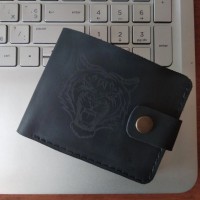 Шкіряний гаманець з гравіюванням, кошелек с гравировкой, іменний гам