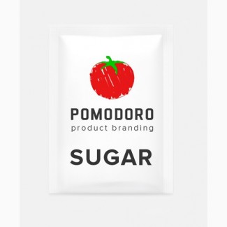 Порционный сахар в саше с логотипом Клиента, брендированный фасованный сахар