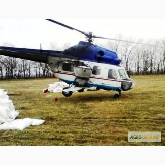 Подкормка озимого рапса и озимой пшеницы - услуги вертолета
