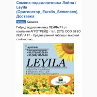 Семена подсолнечника Лейла / Leyila (Оригинатор_Euralis_Semences), Доставка