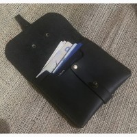 Шкіряний гаманець ′Roll up′ ручної роботи, натуральна шкіра, на кнопці