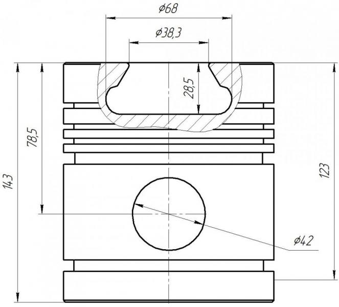 Чертеж поршня ямз 238