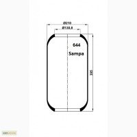Пневмоподушка (пневмобаллон) 644N Setra, DAF, Man, МВ, Volvо ( Производитель Sa )