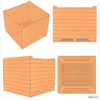 Евро контейнер деревянный для чеснока (чесночный ящик) 1200х1200х1000мм