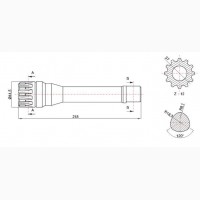 Треугольный вал отбора мощности ZF 16 K 130 (218 мм)