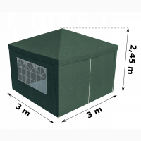 Павильон садовая палатка 3х3м 4 стенки зеленная