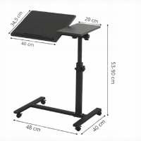 Столик подставка для ноутбука на колесиках черный