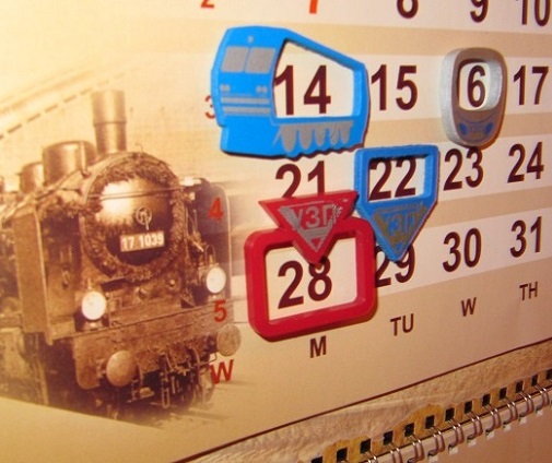 Фото 4. Изготовление фирменных календарей с магнитными курсорами в Киеве
