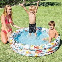 Детский надувной бассейн Intex 132*88 см, Рыбки с мячом и кругом
