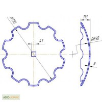 Диск бороны БДВП Краснянское, вырезной и сферический, купить диск бороны БДВП