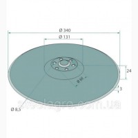 Диск сеялки Horsch Pronto 340х3мм, 6 отв. (23010201)