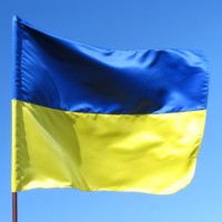 Флаг Украины атласный, большой, размер: 140х90 см, атлас