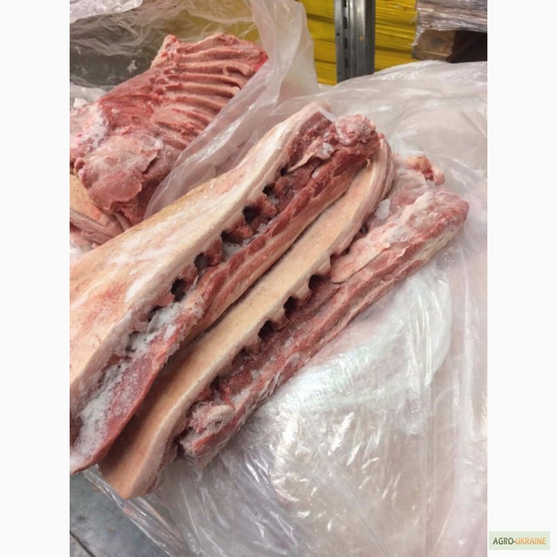 Фото 2. Грудинка свиная мясная на шкуре (на кости, без кости) Украина