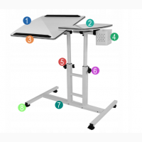 Столик стол подставка для ноутбука на колесиках Белый
