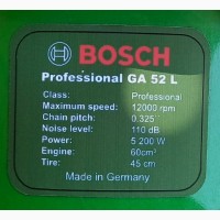 Новая Бензопила BOSCH Professional GA 52 L Германия 5, 2 кВт Бош. Заходи