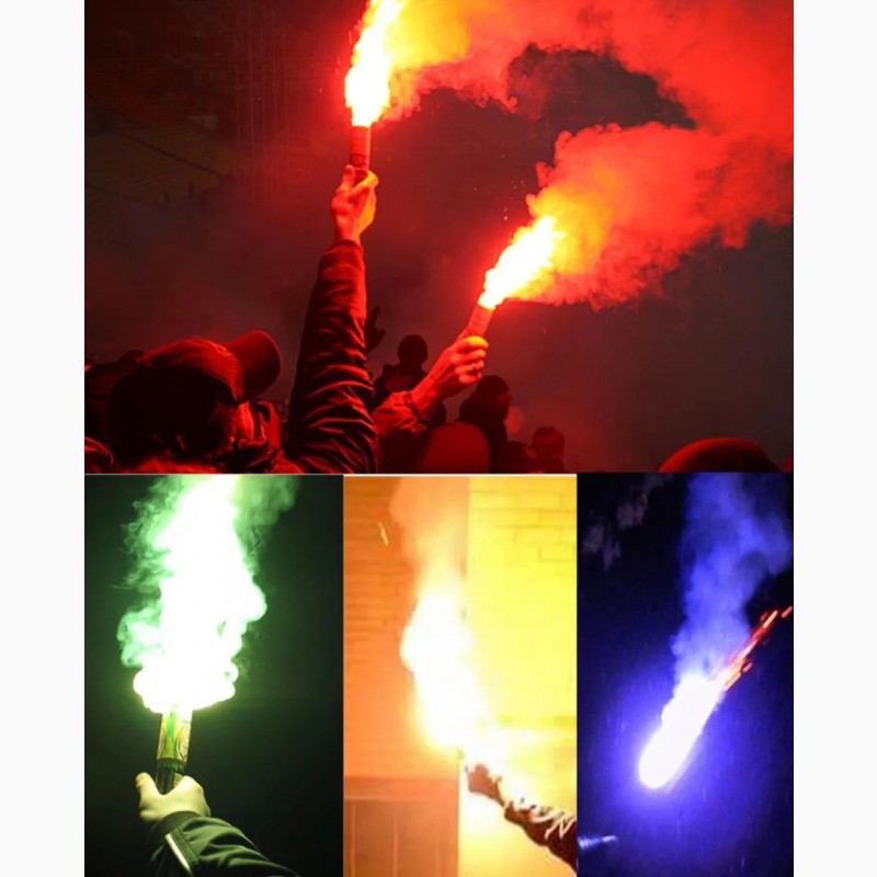 Фото 4. Фаєр, кольоровий вогонь, факел, фальшфейер, синій, 100 сек