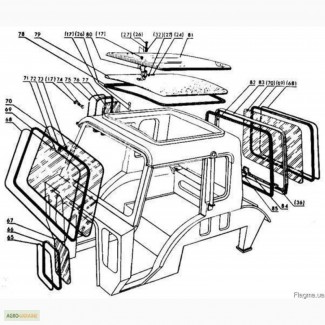 Стекло боковое, заднее, фронтальное на трактор