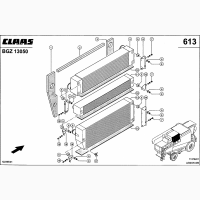 Радиатор водяной для комбайна Claas Lexion 480