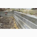 Бетонирование подпорных стен, цоколя бетонные работы