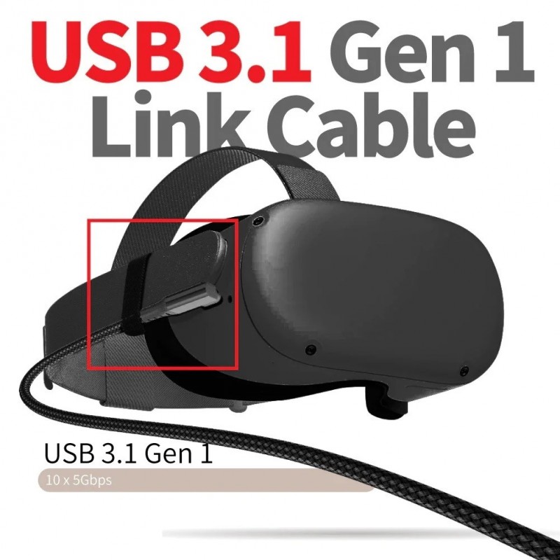 Фото 8. Кабель USB 3.1 -type С, в оплетке 5 метров Oculus Link для Oculus Quest/Oculus Quest 2