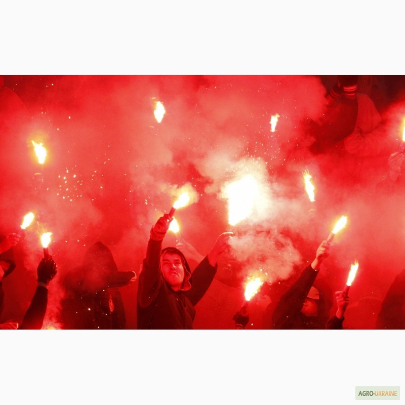 Фото 3. Ручной цветной дым (дымовая шашка), красный, 60 сек., Производство Польша